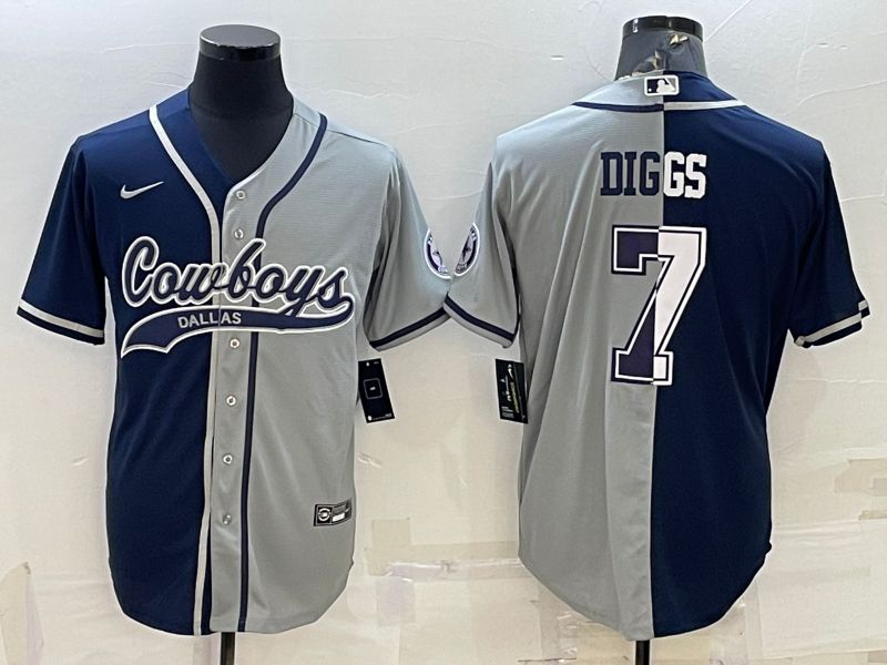 Men Dallas Cowboys #7 Diggs Blue grey 2022 Nike Co branded NFL Jersey->dallas cowboys->NFL Jersey